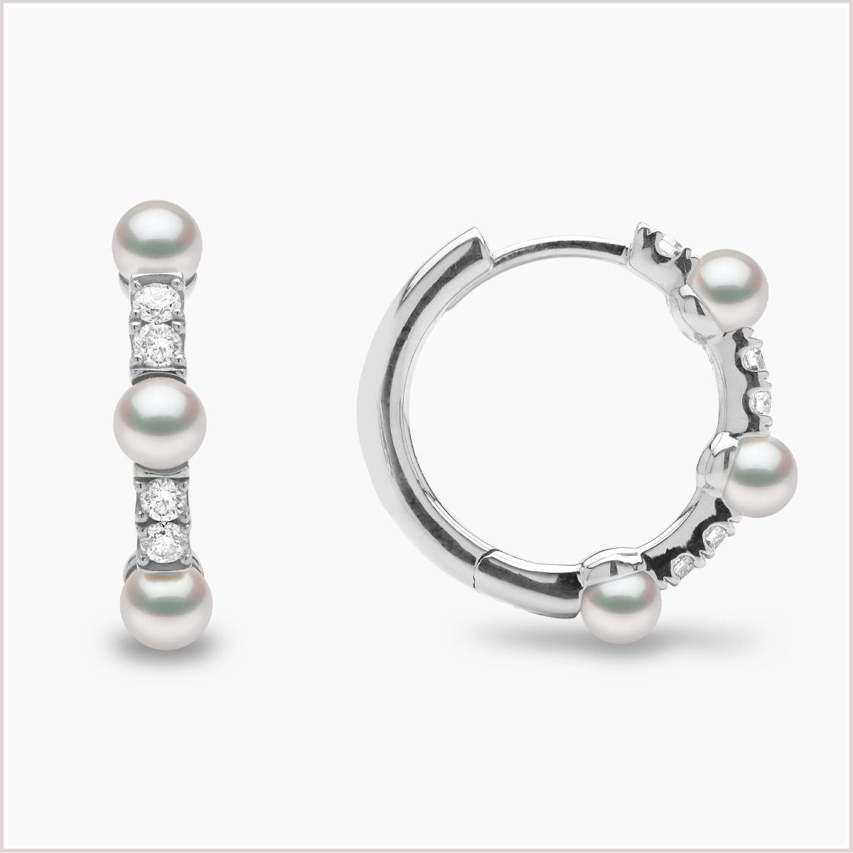 Yoko London Eclipse Akoya Pearl and Diamond Hoop Earrings QYE2257-7X-LHX