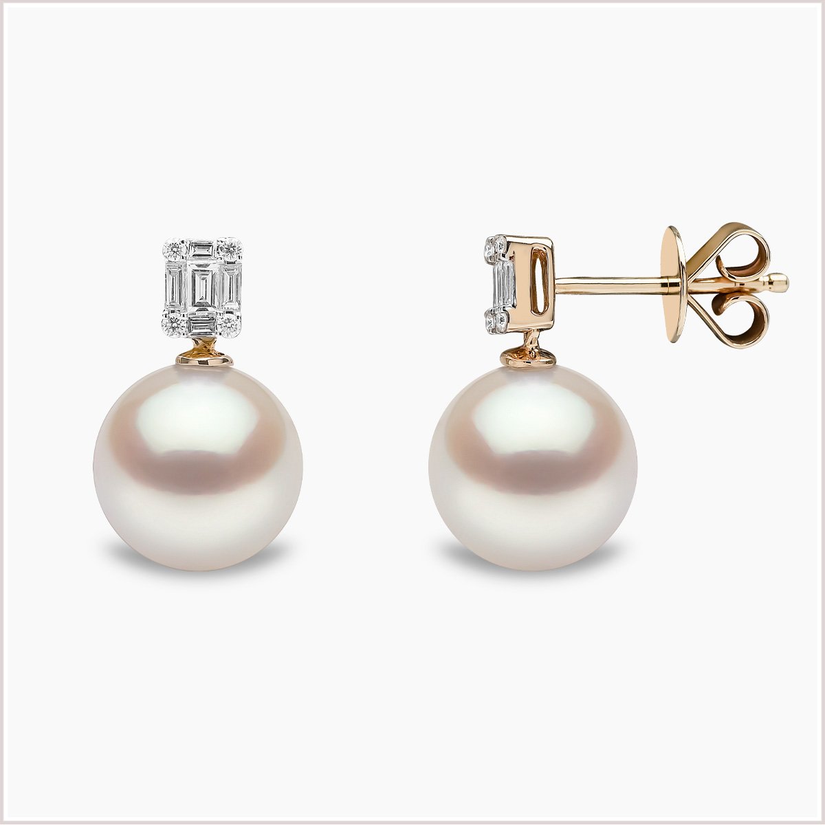 Yoko London Starlight South Sea Pearl and Diamond Earrings QYE2266-6W-FZ