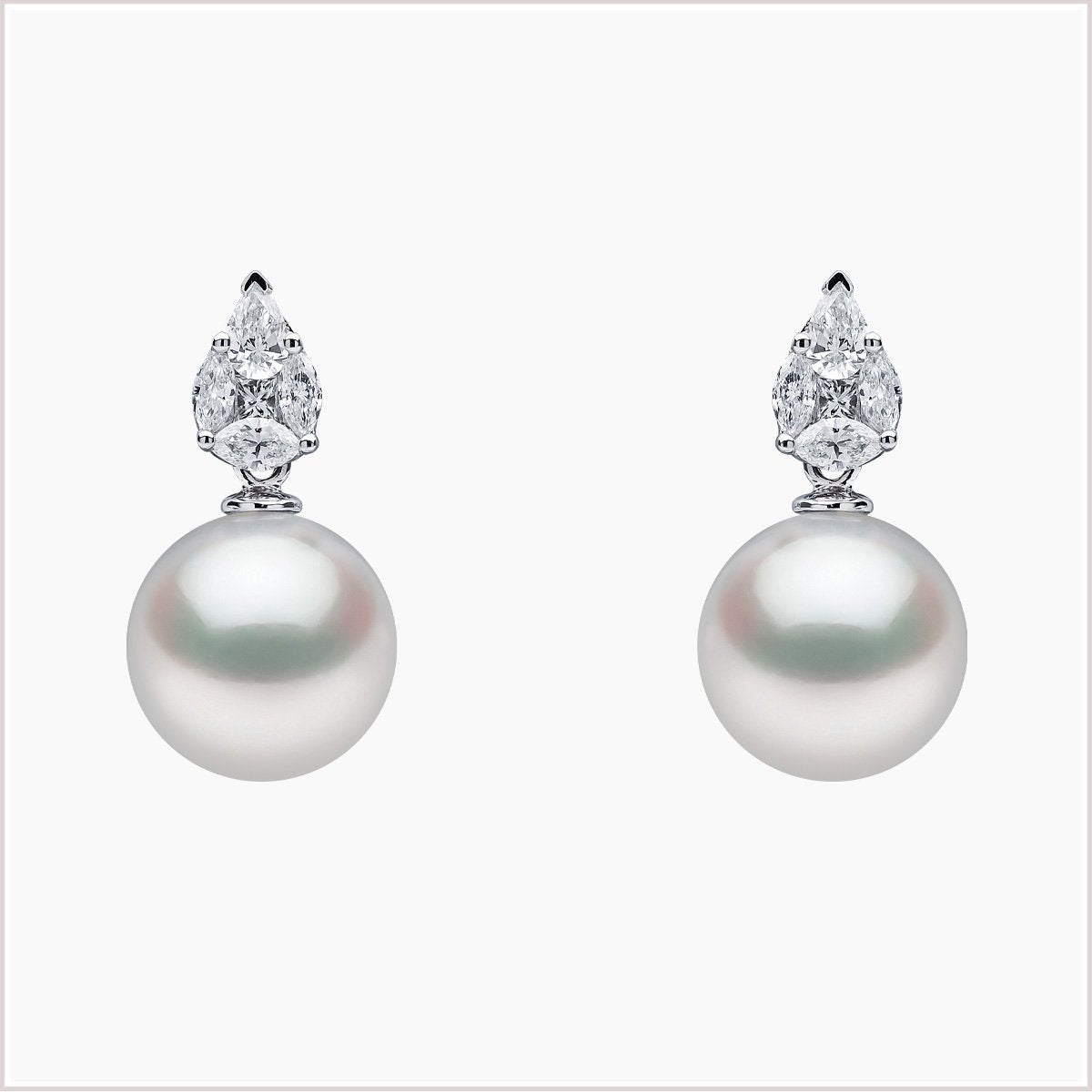 Yoko London Starlight South Sea Pearl and Diamond Earrings QYE2267-7W-GZ