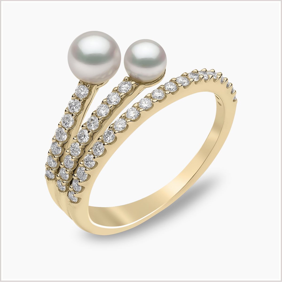 Yoko London Sleek Akoya Pearl and Diamond Ring QYR2218-6X-DFHX