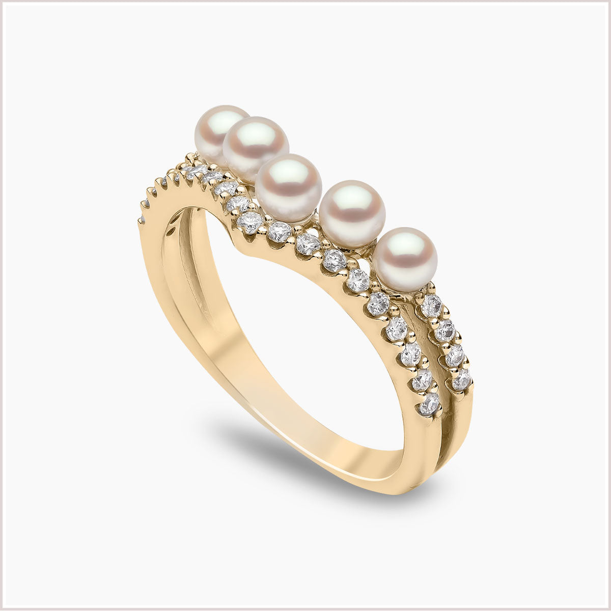 Yoko London Sleek Akoya Pearl and Diamond Ring QYR2219-6X-DEHX