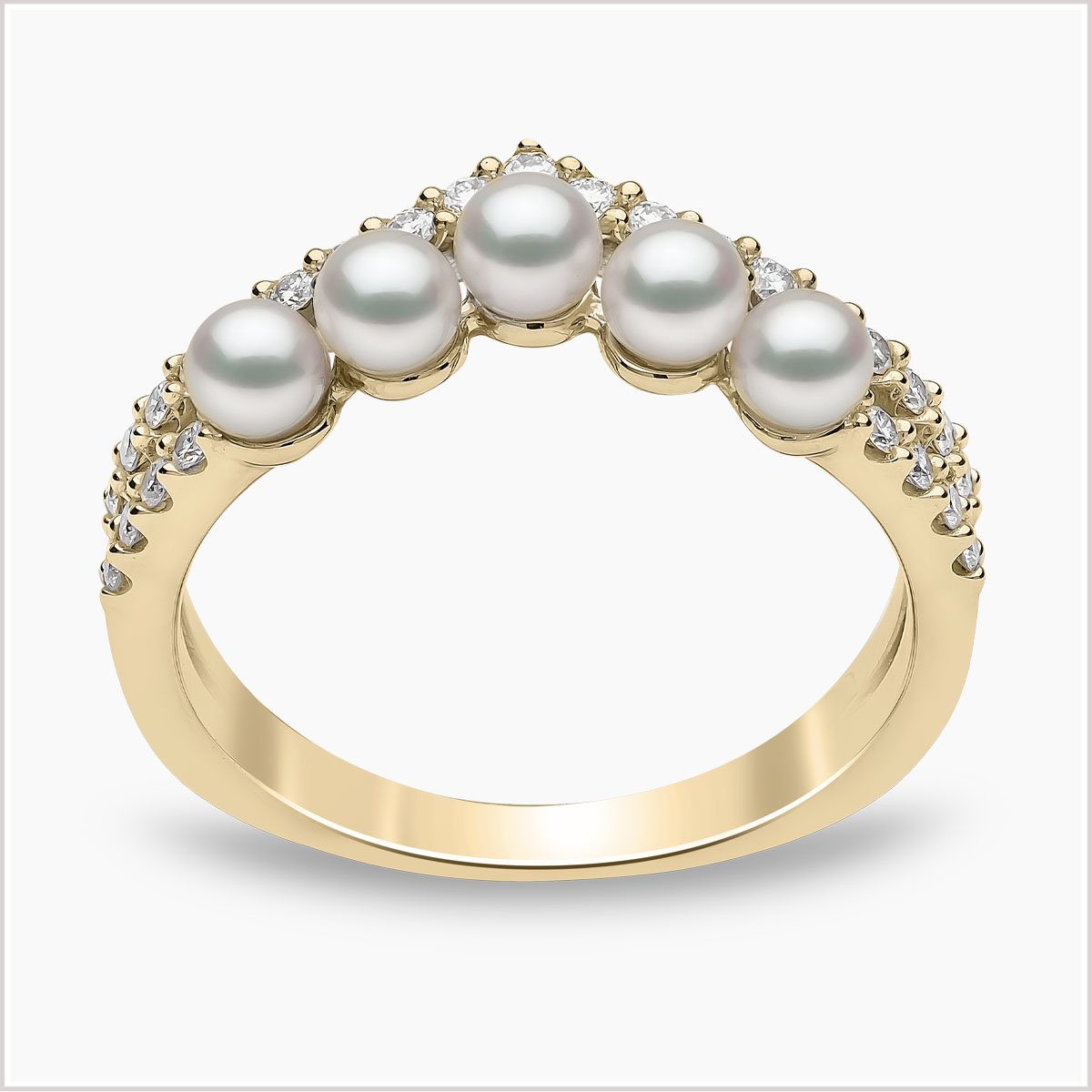 Yoko London Sleek Akoya Pearl and Diamond Ring QYR2219-6X-DEHX