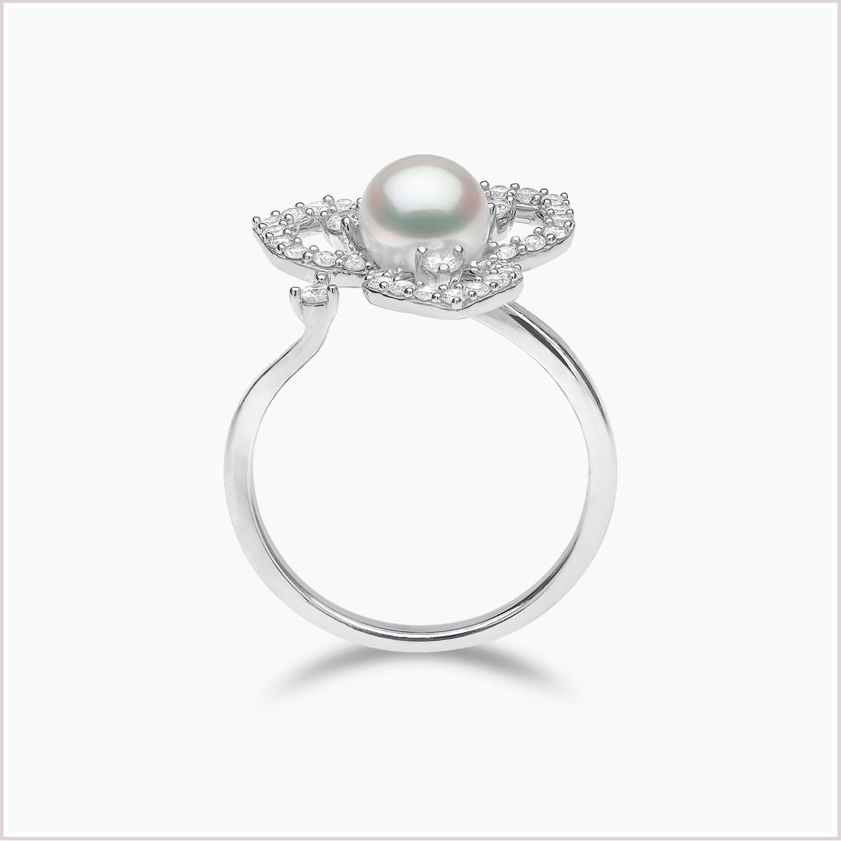 Petal Akoya Pearl Diamond Ring QYR2307-7X-EZ